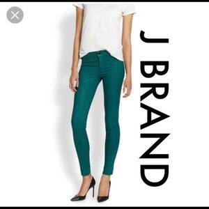 J brand coated super skinny jade colored 24
